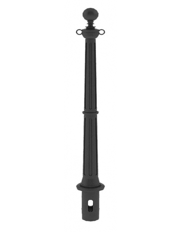 Dissuasore in i ghisa, colonna con base ottagonale e occhielli fissi, arricchita da fregi ornamentali - cm diam. 21,5x100h