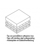 TAVOLO ARMADIATO CON 1 ANTA A BATTENTE E 1 CASSETTO, ANGOLO RAGGIATO SU 1 FRONTE - CM. 50X70X85H