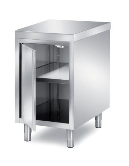 TAVOLO ARMADIATO CON 1 ANTA A BATTENTE, ANGOLO RAGGIATO SU 1 FRONTE - CM. 50X80X85H