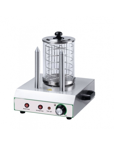 Macchina Per Hot Dog  in acciaio inox  con 3 punzoni riscaldati - potenza 800 W - cm 42x30x40h