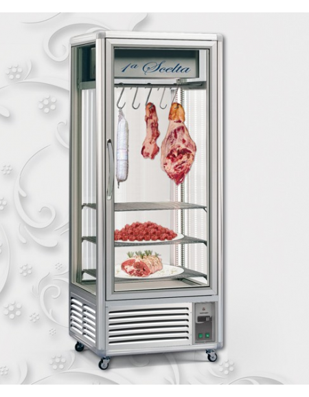 Vetrina Refrigerata per Carne - Griglie In Acciaio Inox - Capacità 550 Lt mm 795x730x2005h