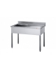 Lavatoio inox 1 vasca + gocciolatoio destro Dimensioni cm.100x60x85/90h
