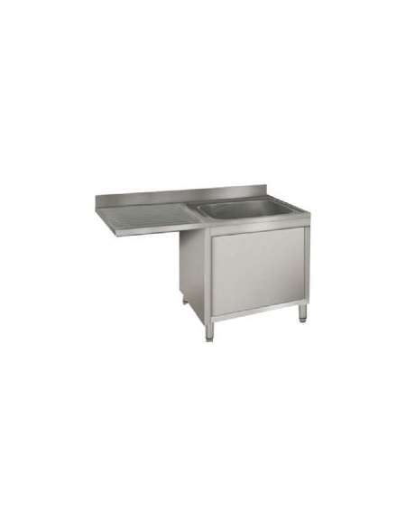 Lavatoio armadiato inox 1 vasca+gocc.sinistro cm 120x60x85h