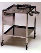 CARRELLO A DUE PIANI INOX PER MEDICAZIONE CM. 90X60