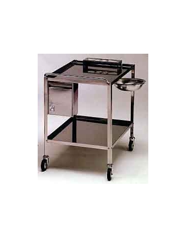 CARRELLO A DUE PIANI INOX PER MEDICAZIONE CM. 90X60