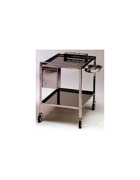 CARRELLO A DUE PIANI INOX PER MEDICAZIONE CM. 90X60
