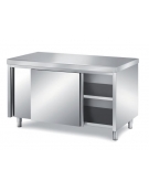 TAVOLO ARMADIATO CON 2 ANTE SCORREVOLI, ANGOLO RAGGIATO SU 1 FRONTE - CM. 120X80X85H