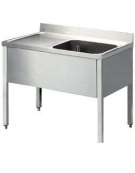 Lavatoio inox 1 vasca + gocciolatoio sinistro Dimensioni cm.140x70x85/90