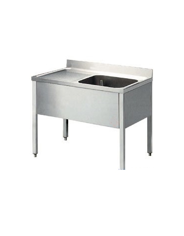 Lavatoio inox 1 vasca + gocc.sinistro Dimensioni cm.140x70x85/90