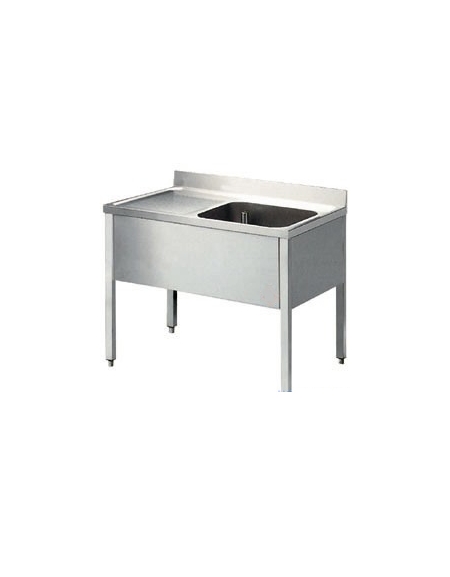 Lavatoio inox 1 vasca + gocc.sinistro Dimensioni cm.140x70x85/90