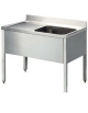 Lavatoio inox gambe quadre con 1 vasca e gocciolatoio sinistro - Dimensioni cm 120x70x85/90h