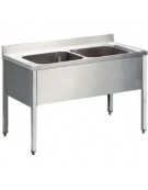 Lavatoio inox 2 vasche Dimensioni cm.120x60x85/90h