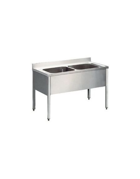 Lavatoio inox 2 vasche Dimensioni cm.120x60x85/90h