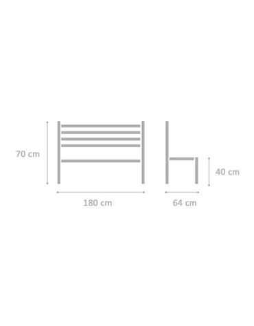 Panchina Zurigo doghe iroko cm50x170x86h