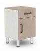 COMODINO IN LEGNO SU PIEDINI CON CASSETTO ED ANTA - CM 45X35X64H