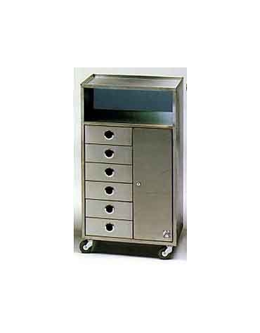 CARRELLO PER ANESTESIA 1 anta e 6 cassetti