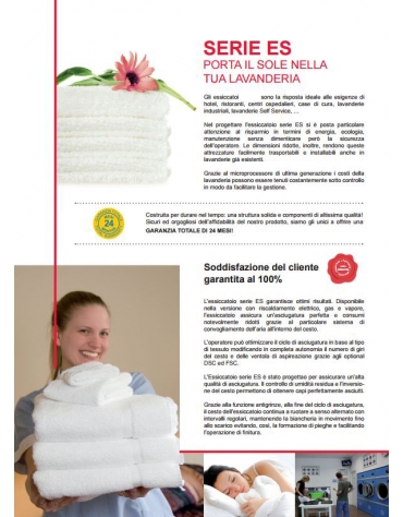 Essiccatoio lavanderia industriale professionale Kg. 18 con inversione di rotazione del cesto - A GAS