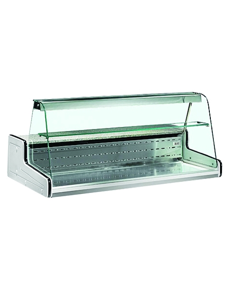 Vetrina fredda refrigerata da banco vetri curvi da cm. 150