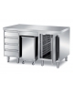 TAVOLO COMPOSIZIONE N°1 - 1 ANTA A BATTENTE CON PORTATEGLIE, TRAMOGGIA E 1 CASSETTIERA A 4 CASSETTI GN 2/1 - CM. 160X70X87H