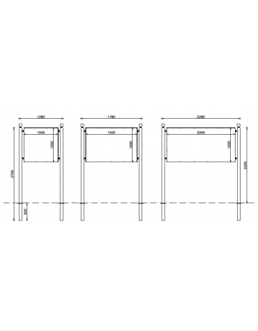 Bacheca Simple con pannello in alluminio 150x100 cm