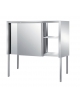 PENSILE INOX AISI 304 CON PORTE SCORREVOLI SU 2 FRONTI - Completo di struttura portante H 500 mm - CM. 240X40X116H