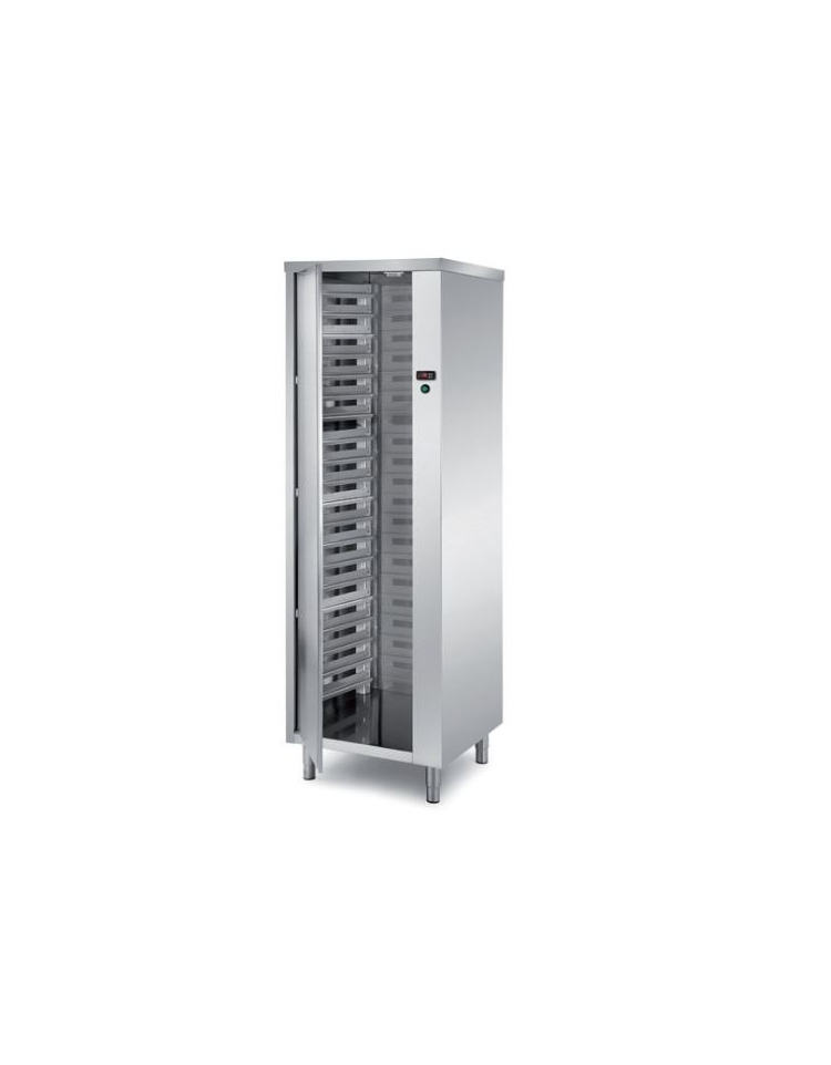 Cella di lievitazione inox doppia a caldo vapore statico per 40 teglie  60x40 - cm 116x66x205h