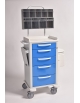 Carrello medicazione con 5 cassetti inferiori e 9 contenitori basculati superiori- cm 80x60x170h