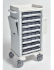 CARRELLO TERAPIA CON 8 RIPIANI ESTRAIBILI E 28 VASCHETTE IN ABS CM 80X60X110H