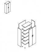 Contenitore alto da giorno anta legno/anta legno - cm 90X45X196