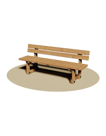 Panca in legno di pino nordico da esterno per giardino cm 190 x 50 x 80 h - Altezza sedile cm 45
