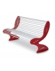 Panchina anatomica in lamiera di acciaio zincato e verniciato - COLORI ROSSO RAL 3003 - GRIGIO RAL 9006 - cm 150x70x85h