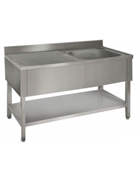 Lavatoio inox 1 vasca + gocc.sinistro cm.120x70x85/90h Lavatoio inox 1 vasca + gocc.sinistro cm.120x70x85/90h