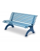 Panchina anatomica in metallo zincato e verniciato a forno - COLORI BLU RAL 5024 - BLU RAL 5001 - cm 150x65x75h