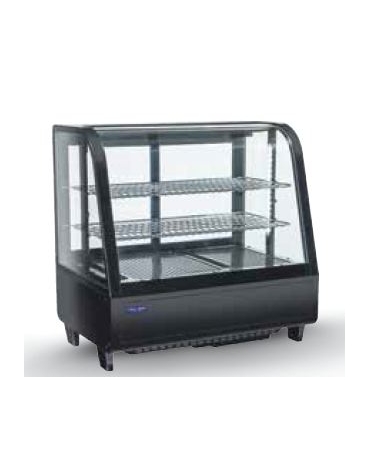Espositore refrigerato colore nero, refrigerazione ventilata - capacità 100 Lt. - mm 682x450x675h