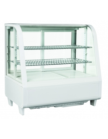 Espositore refrigerato colore bianco, refrigerazione ventilata - capacità 100 Lt. - mm 682x450x675h