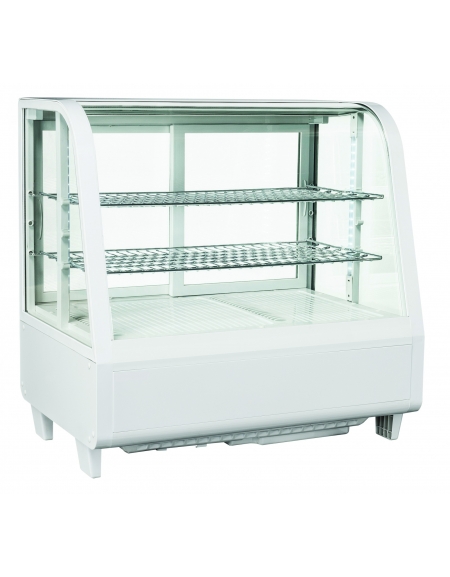 Espositore refrigerato da banco - colore bianco - refrigerazione ventilata +1/+12°C - capacità Lt. 100 - cm 68,2x45x67,5h
