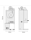 Spremiagrumi automatico - produttività: 20/25 arance/minuto -  cm 40x30x78h