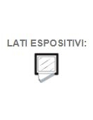 Vetrina pasticceria verticale Litri 420 - Refrigerazione statica - COLORE ARGENTO - N° 1 Lati a vetro - cm 70x65x190h