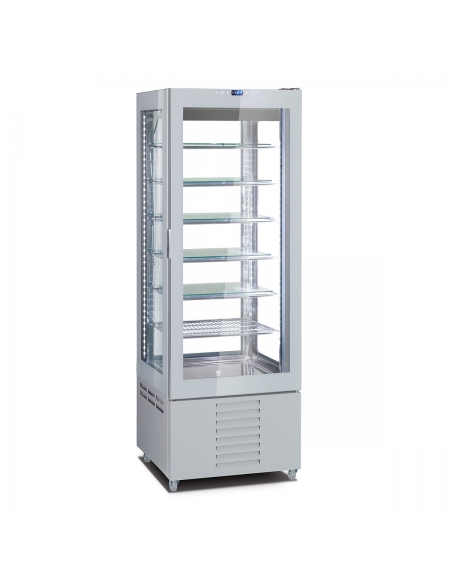 VETRINA GELATERIA DOPPIA VERTICALE STATICA 2 PORTE CON 1 MOTORE CM 118X62X189,5H