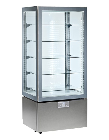 Vetrina pasticceria Litri 400-ILLUMINAZIONE A LED-COLORE ARGENTO - cm 70x70x187h