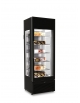 Vetrina pasticceria verticale - Refrig. statica -2° +10°C  - Capacità 317 Litri - COLORE NERO - N° 3 Lati a vetro - mm 668x773x2