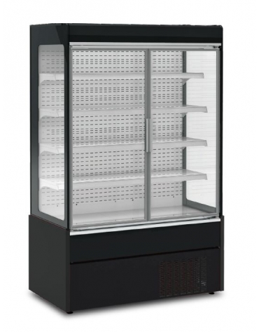 Espositore murale refrigerato in acciaio verniciato e vetro - 4 ripiani  - refrigerazione ventilata - MM 1310X660X2000H