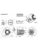 Motoventilatore centrifugo per cappe SDR 7/7-4 - Potenza 145 Watt - Rpm 1.300 - IP54 - Dimensioni cm 31,7x32,5x30,1h