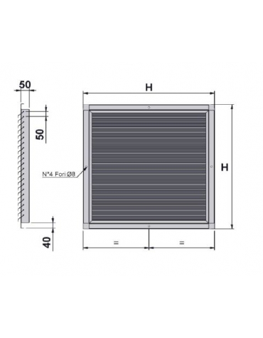 Serranda a gravità inox cm. 45x45