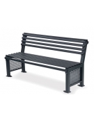 Panca con schienale da esterno in acciaio zincato - Verniciato a forno - cm 180x56x76h