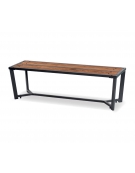 Panchina senza schienale variante Grigio Micaceo/Marrone - struttura in acciaio - seduta con doghe in legno - cm 150x45x45h