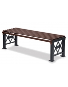 Panca senza schienale in acciaio zincato - Verniciato a forno - Corten/ Grigio micaceo - cm 150x49x47h