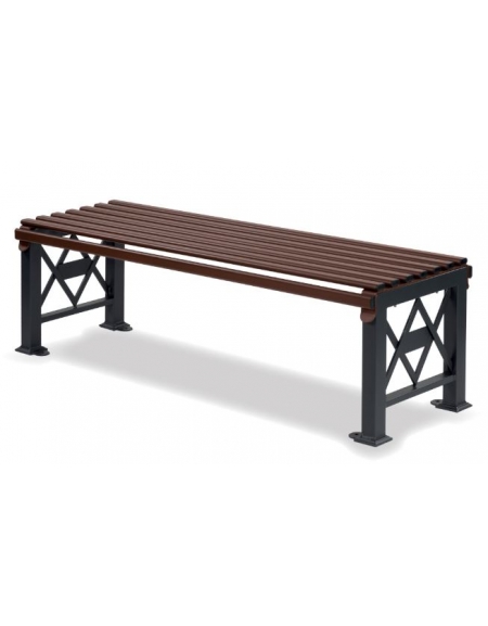 Panca senza schienale in acciaio zincato - Verniciato a forno - Corten/ Grigio micaceo - cm 150x49x47h