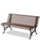 Panca da esterno con  schienale in acciaio zincato - Versione Grigio Micaceo / Corten - cm 150x68x72h