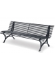 Panca da esterno con  schienale in acciaio zincato con 12 profili tondi Ø 20 mm -Versione Grigio Micaceo -cm 200x68x72 h.